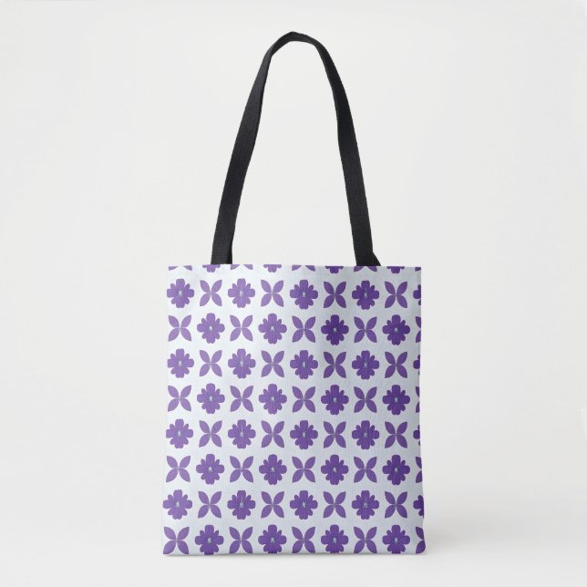 Purple Flowers with Light Background Tote Bag (Front)