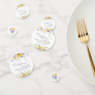 Purple Flowers, Yellow Flowers, Boho, Baby Shower Confetti