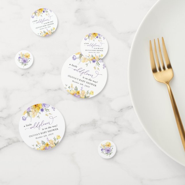 Purple Flowers, Yellow Flowers, Boho, Baby Shower Confetti (Group)