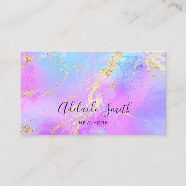 purple fluid marble business card (Front)