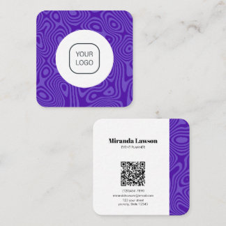 Purple Fluidic Minimalist Square Business Card