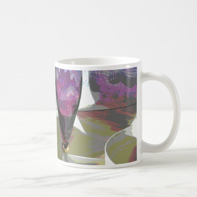 Purple Flute Glass with Shadow Coffee Mug (Right)