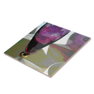 Purple Flute Glass with Shadow Tile