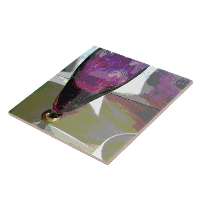 Purple Flute Glass with Shadow Tile (Side)