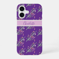 Purple Flute Monogram Name Phone Case