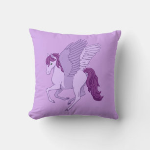 Purple Flying Horse Pegasus Cushion