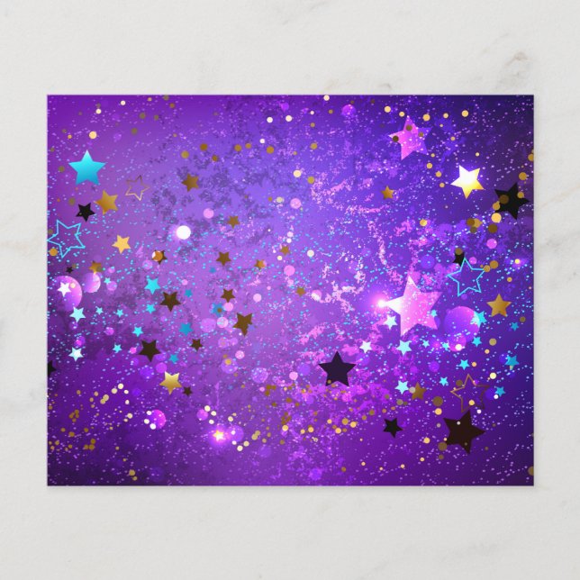 Purple foil background with Stars (Front)