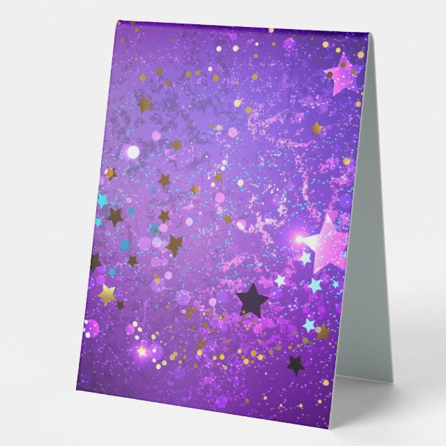 Purple foil background with Stars (Front)