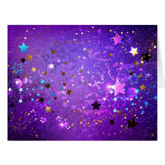Purple foil background with Stars (Front Horizontal)