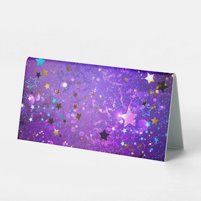 Purple foil background with Stars (Front)