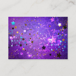 Purple foil background with Stars Appointment Card