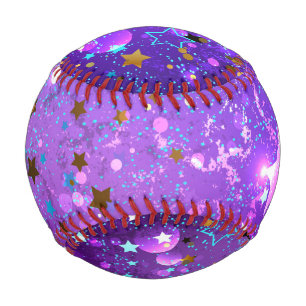 Purple foil background with Stars Baseball