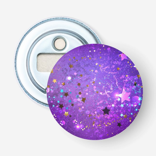 Purple foil background with Stars Bottle Opener (Front)