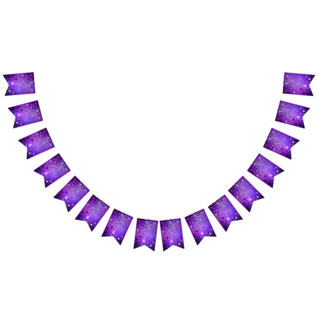 Purple foil background with Stars Bunting (All)