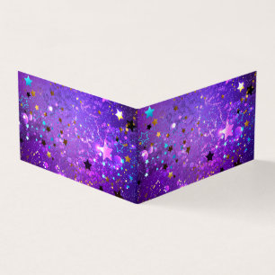 Purple foil background with Stars Business Card