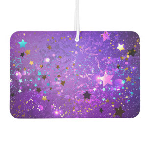 Purple foil background with Stars Car Air Freshener