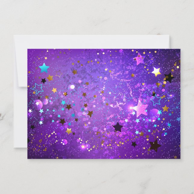 Purple foil background with Stars Card (Front)