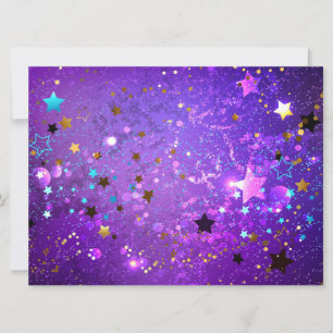 Purple foil background with Stars Card