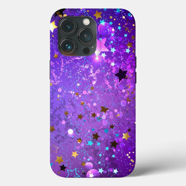 Purple foil background with Stars Case-Mate iPhone Case (Back)