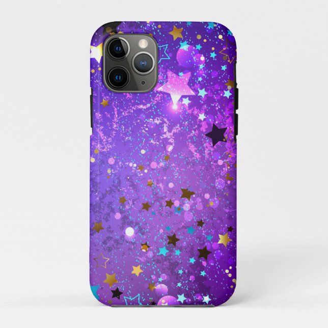Purple foil background with Stars Case-Mate iPhone Case (Back)