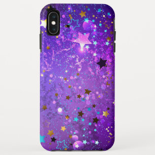 Purple foil background with Stars iPhone XS Max Case