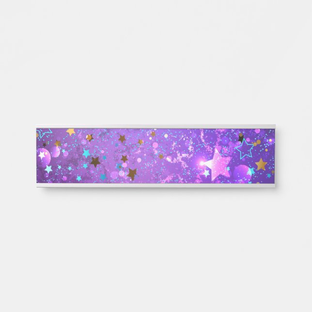 Purple foil background with Stars Door Sign (Front)