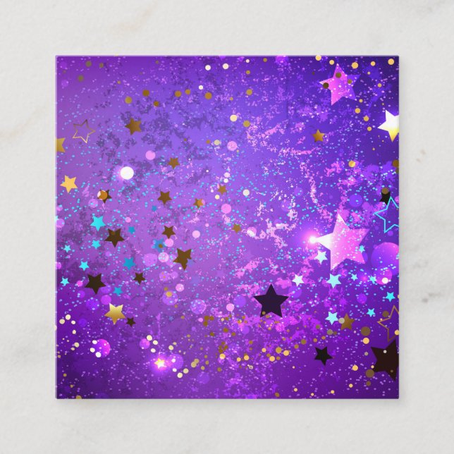 Purple foil background with Stars Enclosure Card (Front)