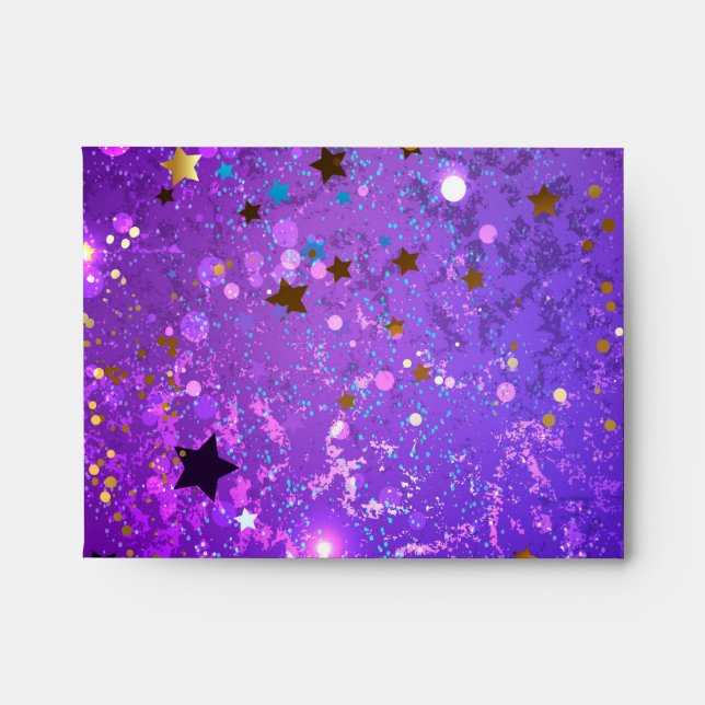 Purple foil background with Stars Envelope (Front)