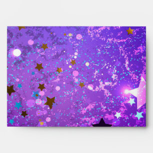 Purple foil background with Stars Envelope