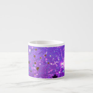 Purple foil background with Stars Espresso Cup