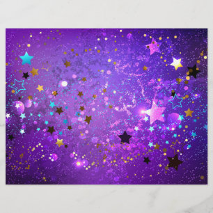 Purple foil background with Stars Flyer