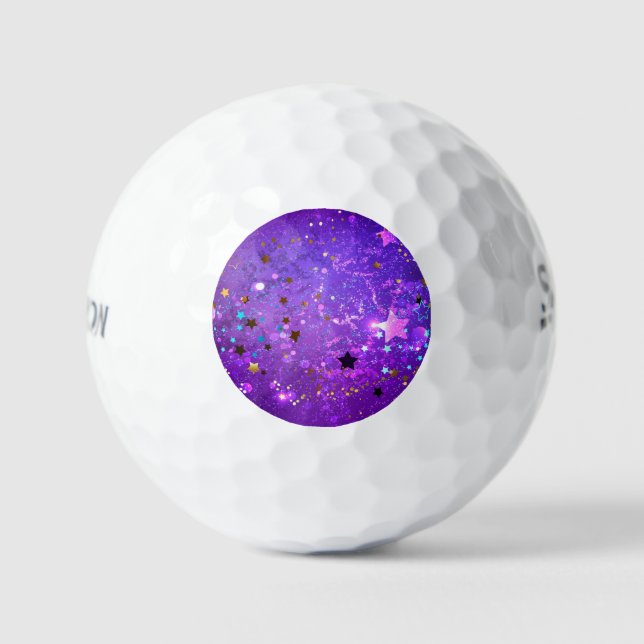 Purple foil background with Stars Golf Balls (Front)