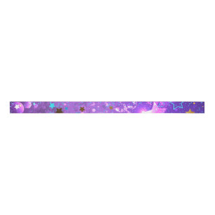 Purple foil background with Stars Grosgrain Ribbon