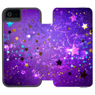 Purple foil background with Stars Incipio Watson™ iPhone 5 Wallet Case