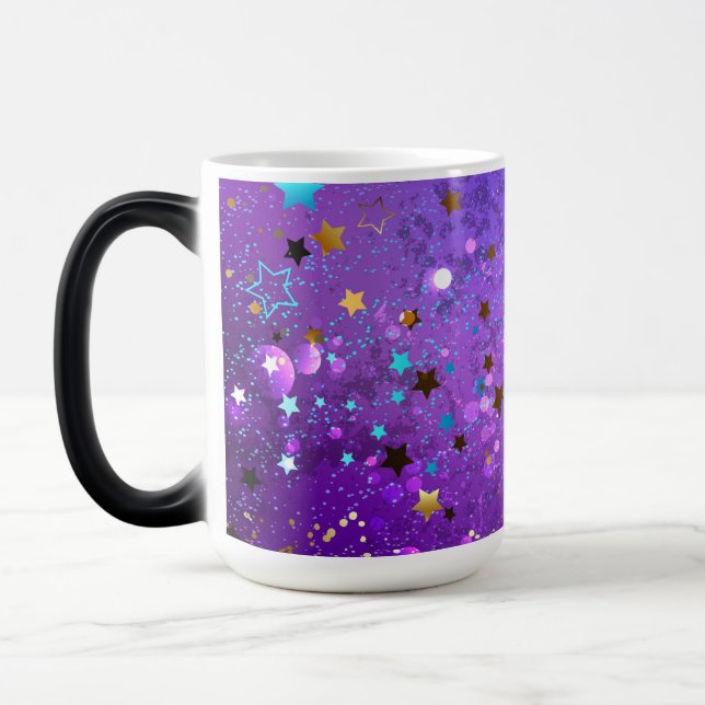 Purple foil background with Stars Magic Mug (Left)