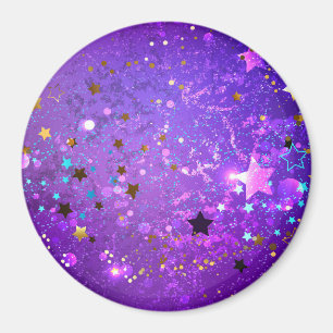 Purple foil background with Stars Magnet