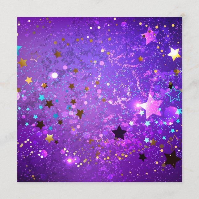 Purple foil background with Stars Menu (Front)