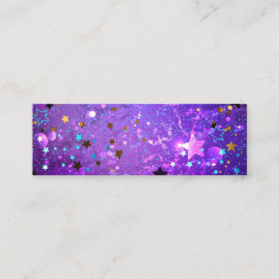 Purple foil background with Stars Mini Business Card