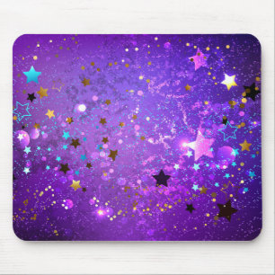 Purple foil background with Stars Mouse Pad