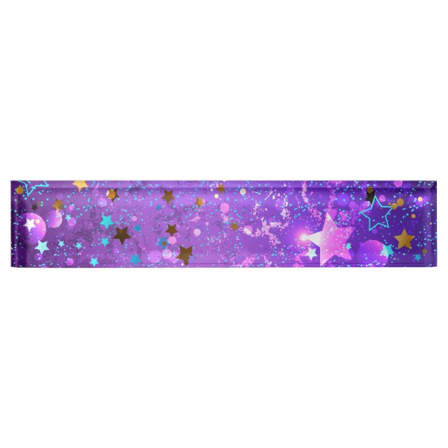 Purple foil background with Stars Nameplate (Front)