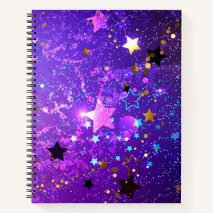 Purple foil background with Stars Notebook