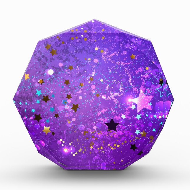 Purple foil background with Stars Photo Block (Front)