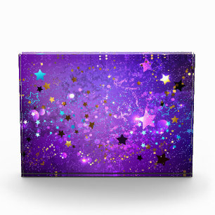 Purple foil background with Stars Photo Block