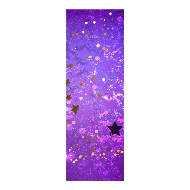 Purple foil background with Stars Photo Print (Front)