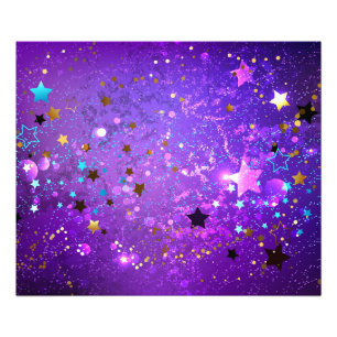 Purple foil background with Stars Photo Print