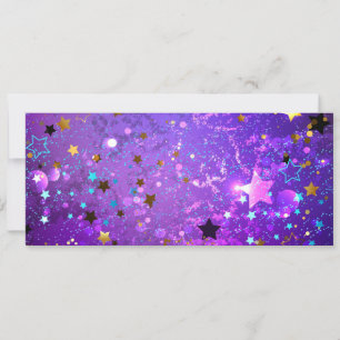 Purple foil background with Stars Save The Date