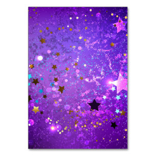 Purple foil background with Stars Table Number