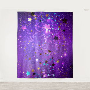 Purple foil background with Stars Tapestry