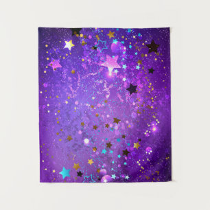Purple foil background with Stars Tapestry