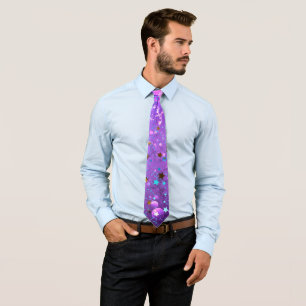 Purple foil background with Stars Tie